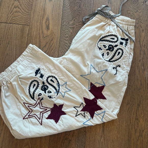 Free People Aria Embroidered Pull On Pant L - Picture 3 of 12